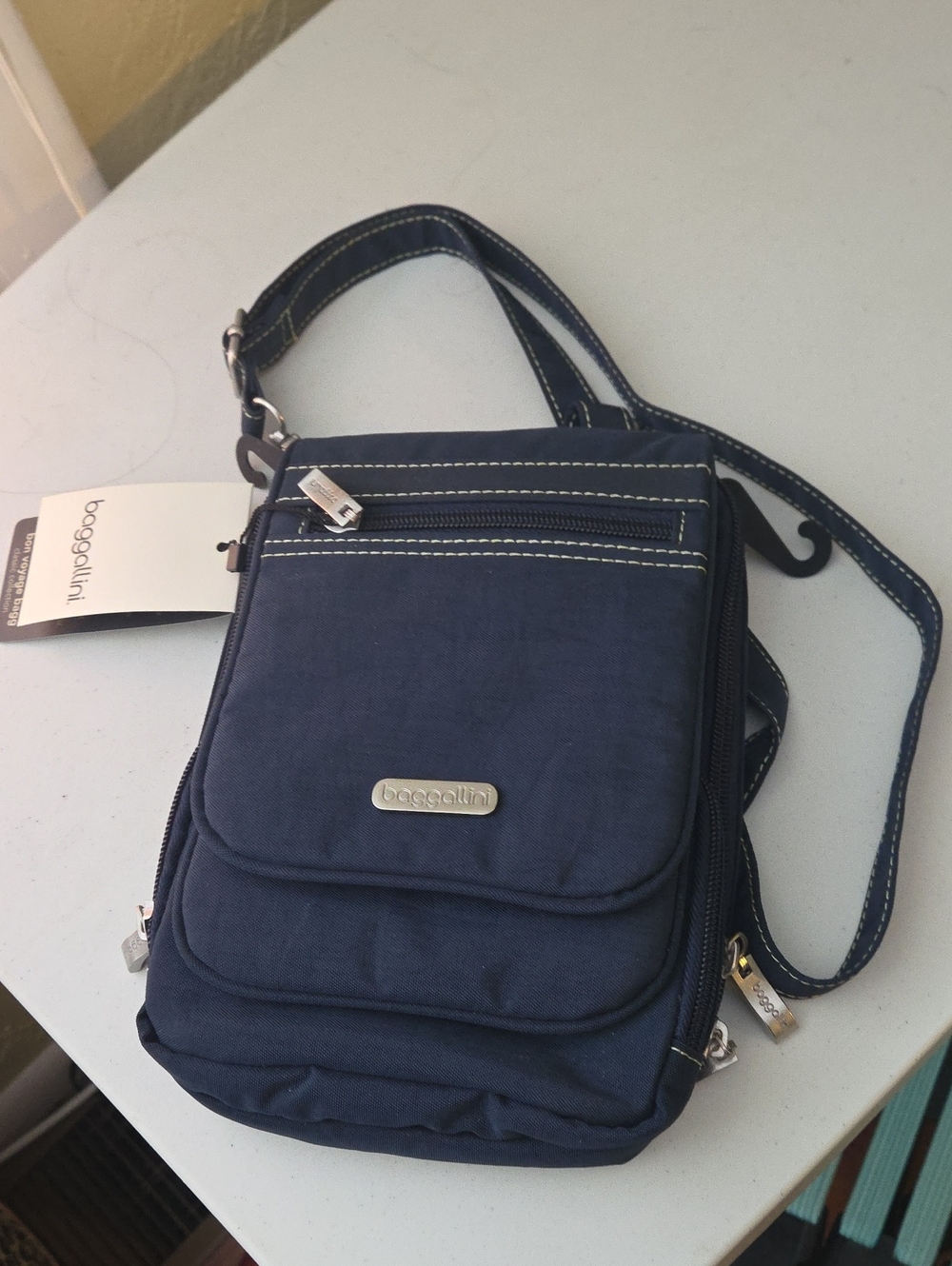 Baggallini Navy Multiple-Zip Crossbody Organizer
